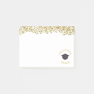 Bloco De Notas Faux Dourado Confetti e Classe de Boné de formatur