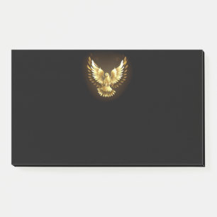 Bloco De Notas Faux Gold Foil Peace Dove em Preto