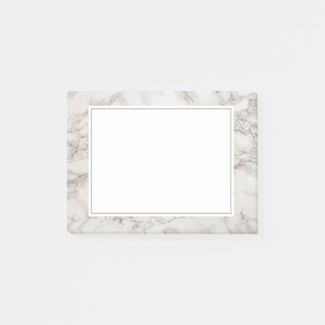 Bloco De Notas Faux Marble Alabaster Taupe Tan Modern (Frente)