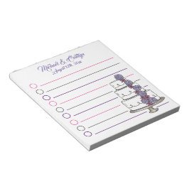 Bloco De Notas Favor de Casamento de Bolo Floral Personalizado do