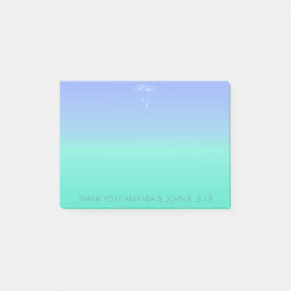 Bloco De Notas Favor De Casamento Obrigado Ocean Blue Ombre