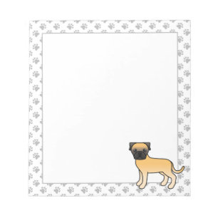 Bloco De Notas Fawn Bullmastiff - Cão de Cartoons Bonitos