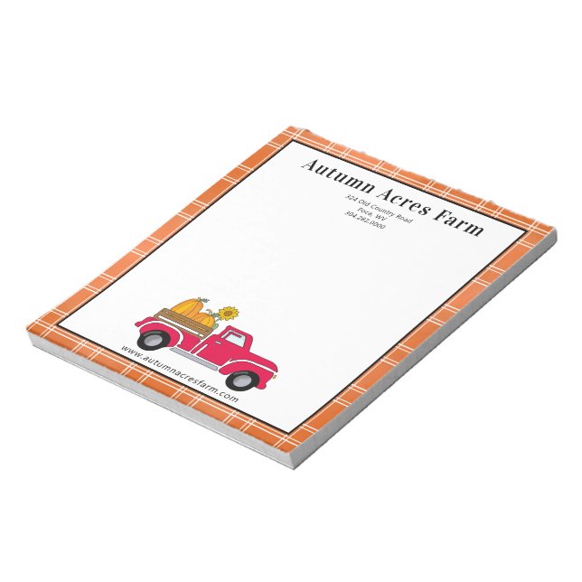 Bloco De Notas Fazenda de outono do País Primitivo Personalizada (Invertido)