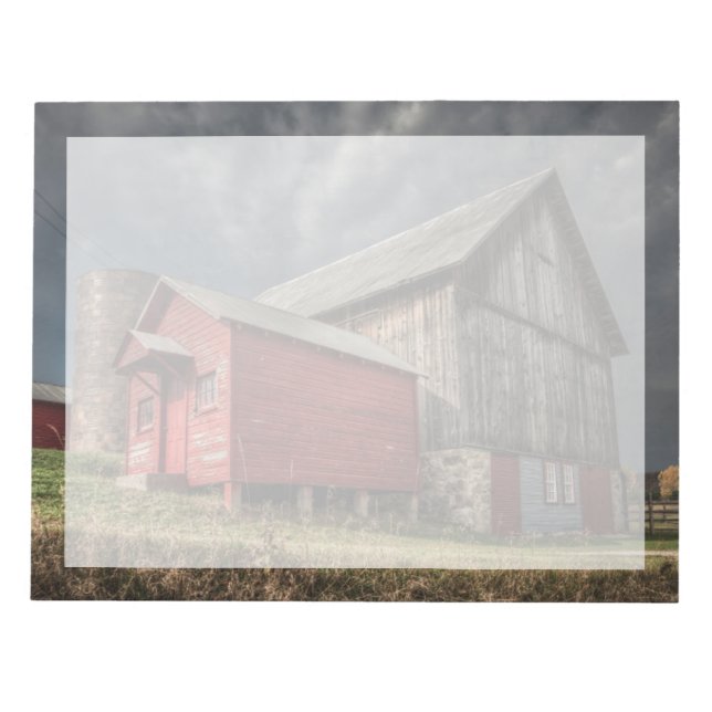 Bloco De Notas Fazendas | Red Wooden Barn em Michigan (Frente)