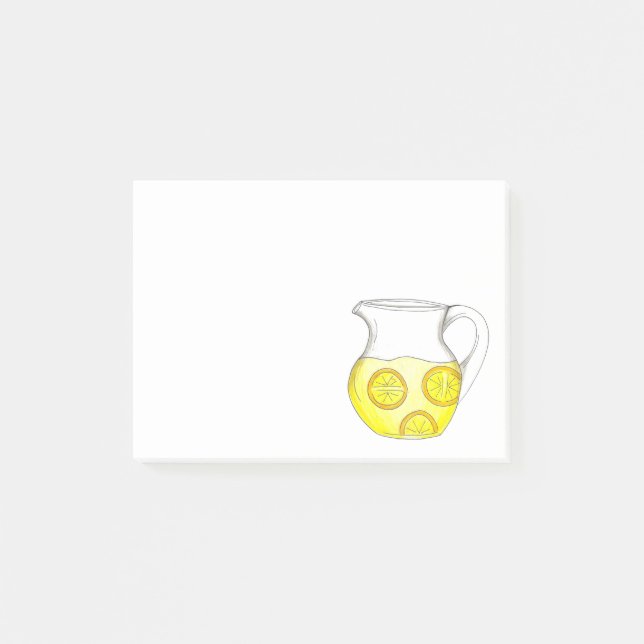 Bloco De Notas Fazer Lemonade Amarelo Citrus Lemon Ade Pitcher (Frente)
