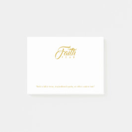 Bloco De Notas Fé sobre o medo Dourado e branco