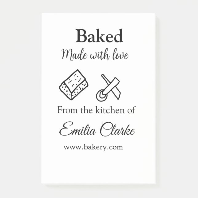 Bloco De Notas Feita com amor, empresa de padaria adiciona textur (Frente)