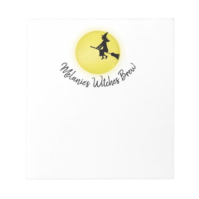 Bloco De Notas Feiticeira voadora de bruxas brutas de Halloween (Frente)