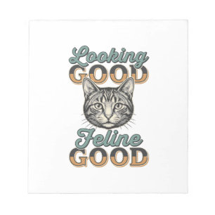 Bloco De Notas Felino de Boa Aparência Design de Gato Vintage_1