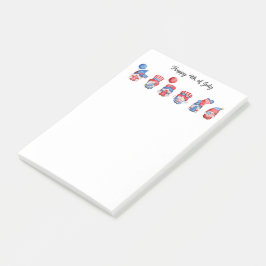 Bloco De Notas Feliz 4 de julho Gnomos