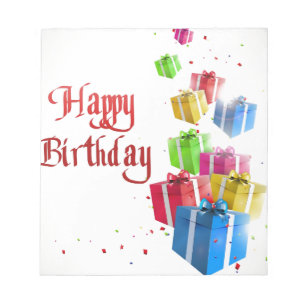 Bloco De Notas Feliz aniversário