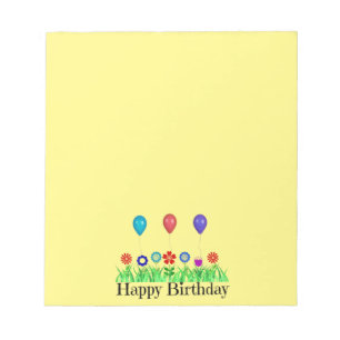 Bloco De Notas Feliz Aniversário, Balões
