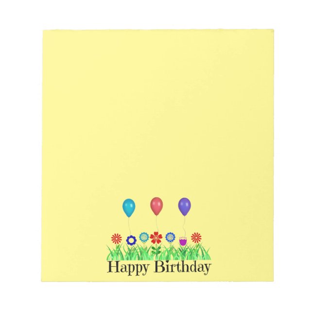 Bloco De Notas Feliz Aniversário, Balões (Frente)