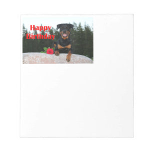 Bloco De Notas feliz aniversário do rottweiler
