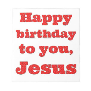 Bloco De Notas Feliz aniversário, Jesus, presente de Natal