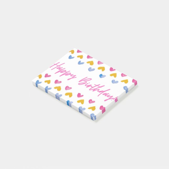 Bloco De Notas Feliz Aniversário Poste-o Nota (Inclinado)