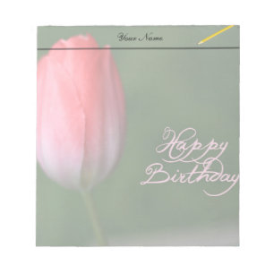 Bloco De Notas feliz aniversário tulipa vermelha flor