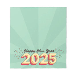 Bloco De Notas Feliz ano novo 2025 - texto retrógrado