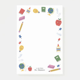 Bloco De Notas Feliz Aprovisionamento Escolar Nota Do Professor