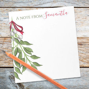 Bloco De Notas Feliz de Feriado Botânico Elegante de Natal Perso