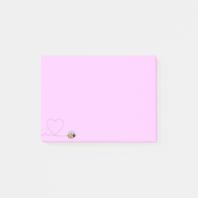 Bloco De Notas Feliz desenho animado positivo rosa postado (Frente)