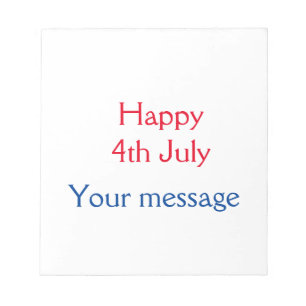 Bloco De Notas Feliz dia 4 de julho da independência adicionar no