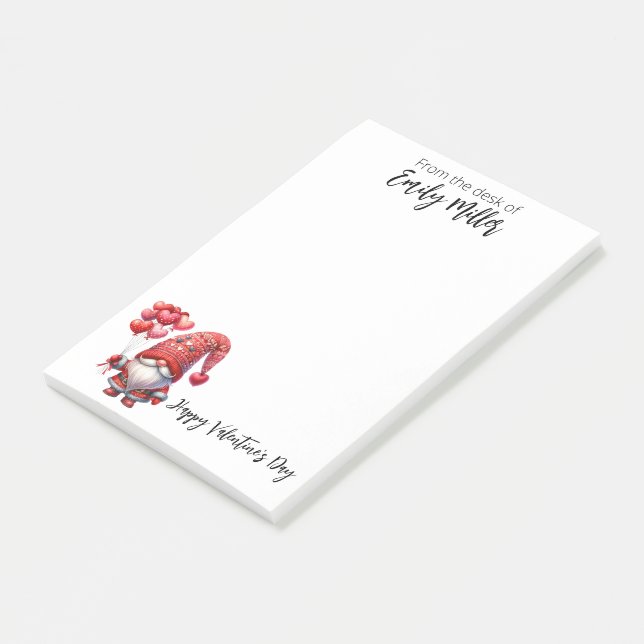 Bloco De Notas Feliz dia de os namorados Gnomo (Inclinado)