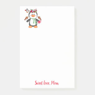 Bloco De Notas Feliz dia de os namorados Pinguim Poste-o Nota