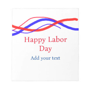 Bloco De Notas Feliz dia de trabalho vermelho azul americano adic