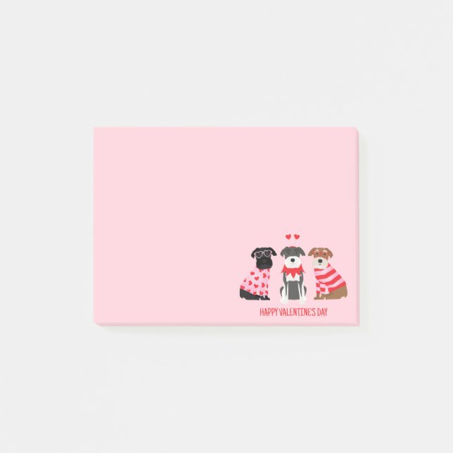 Bloco De Notas Feliz Dia dos Namorados Cães Schnauzer (Frente)