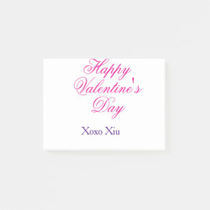 Bloco De Notas Feliz dia dos namorados rosa roxo xoxo amor nome c