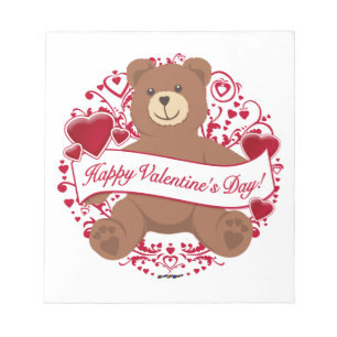 Bloco De Notas Feliz dia dos namorados! Urso de ursinho