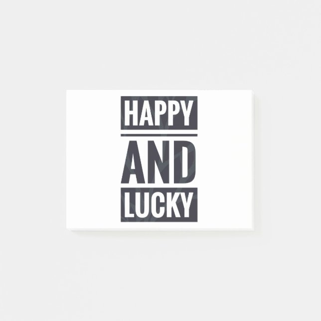 Bloco De Notas Feliz e sortudo (Frente)