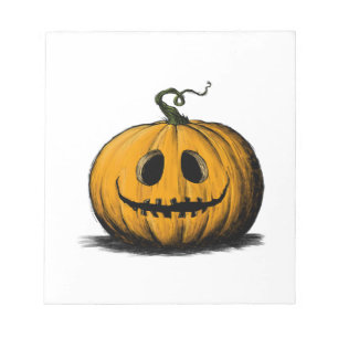 Bloco De Notas Feliz Halloween Jack O'Lantern Adulto Natural