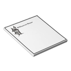 Bloco De Notas Feliz Halloween Monograma Familiar assombrada Memo