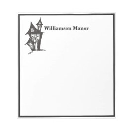 Bloco De Notas Feliz Halloween Monograma Familiar assombrada Memo