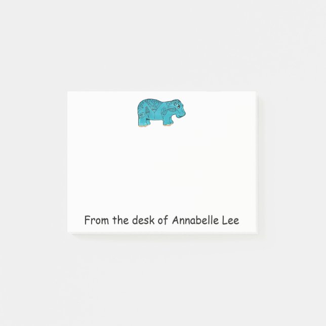 Bloco De Notas Feliz Hippo - Notas do Egito (Frente)