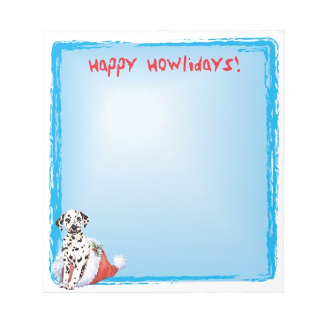 Bloco De Notas Feliz Howlidays Dalmacianos (Frente)