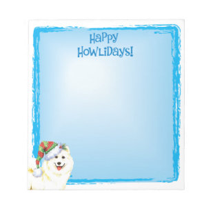 Bloco De Notas Feliz Howlidays Samoyed