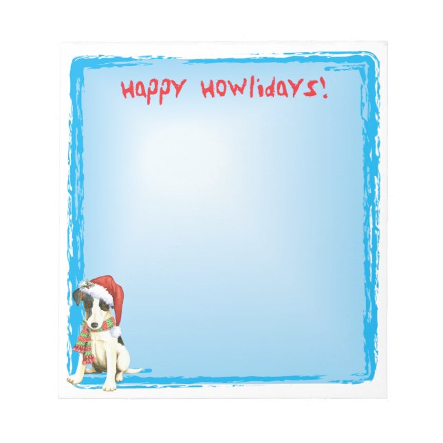Bloco De Notas Feliz Howlidays Smooth Fox Terrier (Frente)