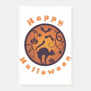 Bloco De Notas Feliz lanterna do Halloween aranhas e morcegos neg