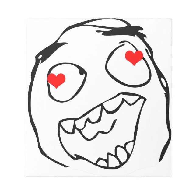 Bloco De Notas Feliz Namorados derp apaixonado - meme (Frente)