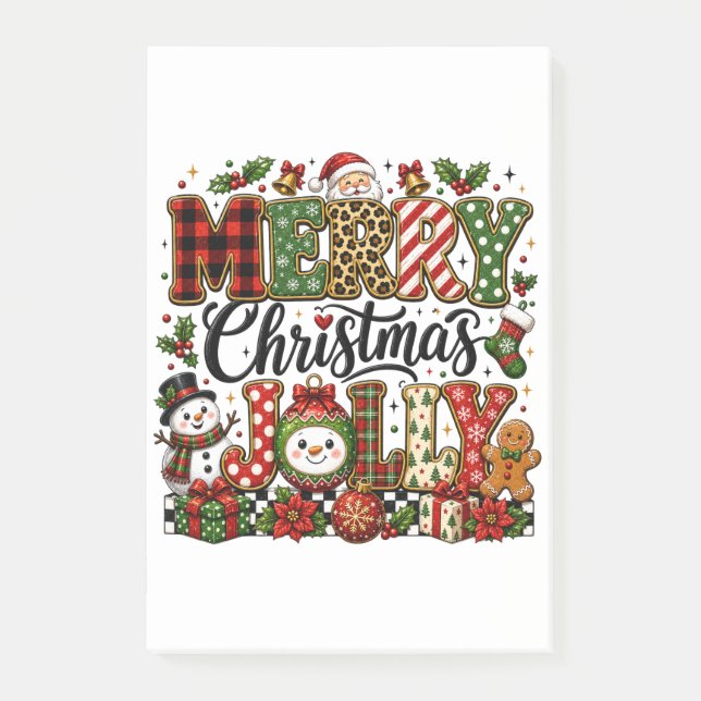 Bloco De Notas Feliz Natal Alegre Fofo (Frente)