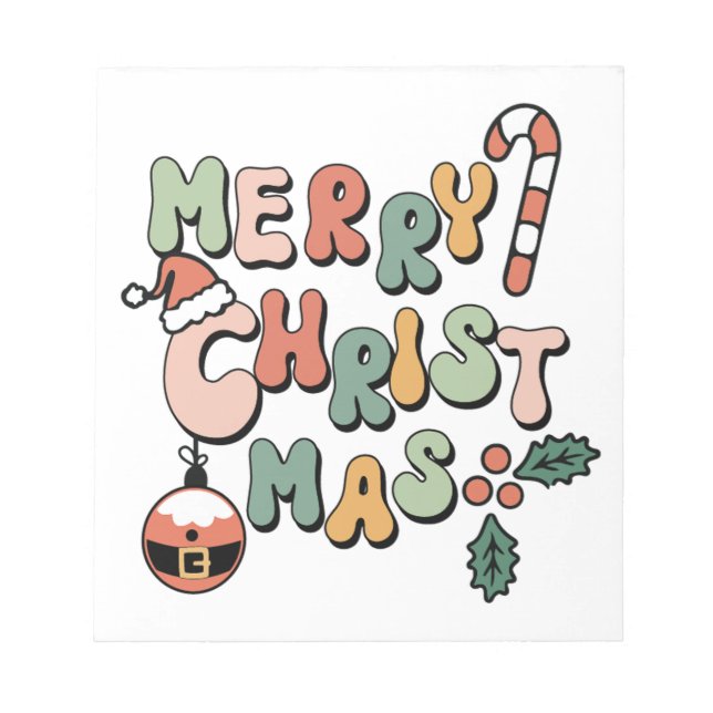 Bloco De Notas Feliz Natal Alegre Xmas (Frente)
