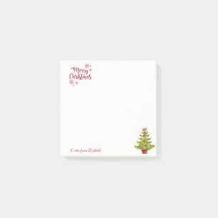 Bloco De Notas Feliz Natal, Árvore de Natal em Aquarela