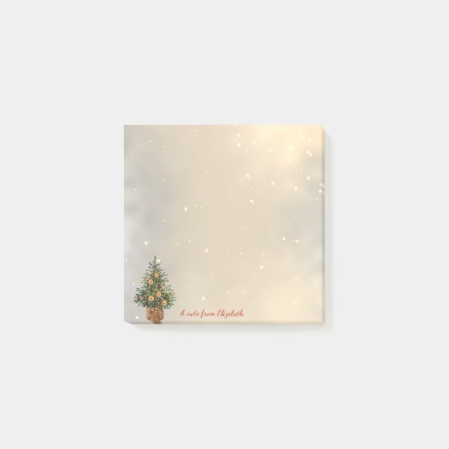 Bloco De Notas Feliz Natal, Árvore de Natal Laranja (Frente)