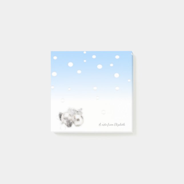 Bloco De Notas Feliz Natal, Bolas de Natal - Personalizadas (Frente)