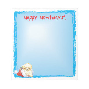 Bloco De Notas Feliz Natal Caniche Brinquedo