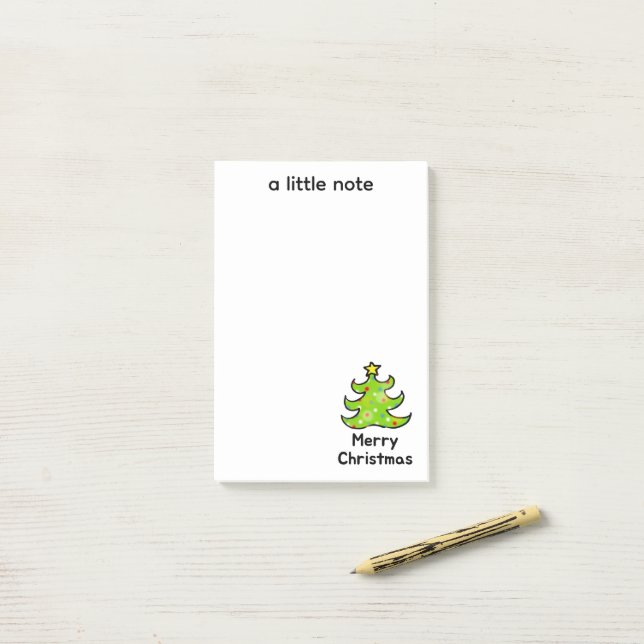 Bloco De Notas Feliz Natal Design de Árvore Caprichosa (Na mesa)