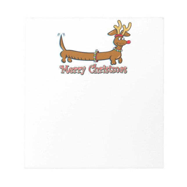Bloco De Notas Feliz Natal Doxie (Frente)